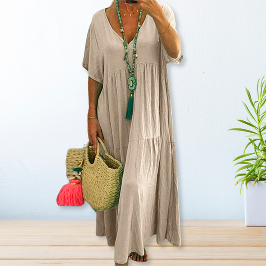 Anseline | Robe de Plage | Manches Courtes | Col V