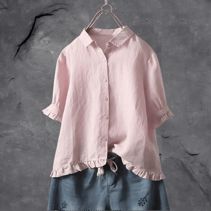 Sarah | Chemise Femme | Unie | Manches Courtes