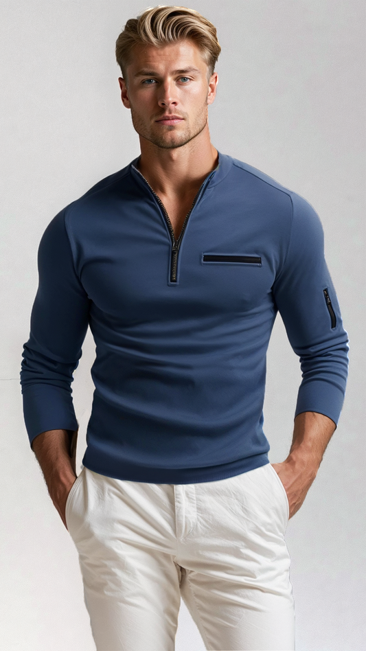 Théophile | Pull Homme Luxe Demi-Zip