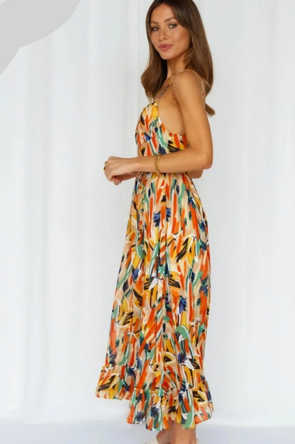 Giselisse | Robe Bretelle Fine | Été | Bohème