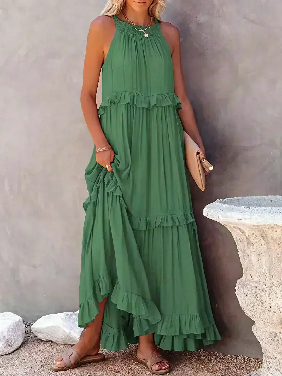 Armelle | Robe d'Été à Volants | Bohème | Sans Manches