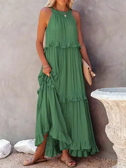 Armelle | Robe d'Été à Volants | Bohème | Sans Manches