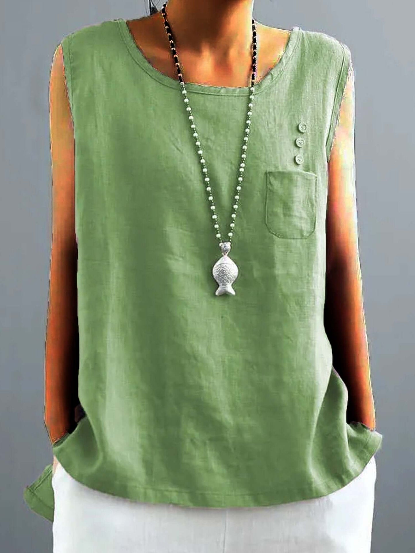 Amandine | Chemise Sans Manches | Femme