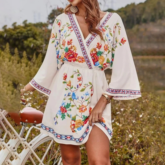 Manon | Robe Courte Boheme | Col En V