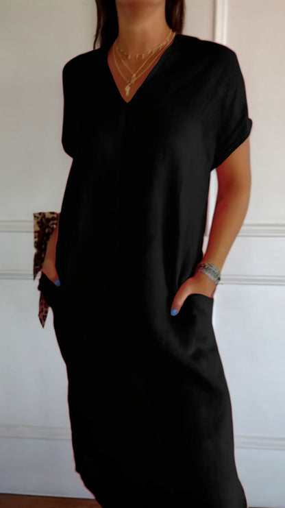 Arilya | Robes Femme à Col en V | Poches