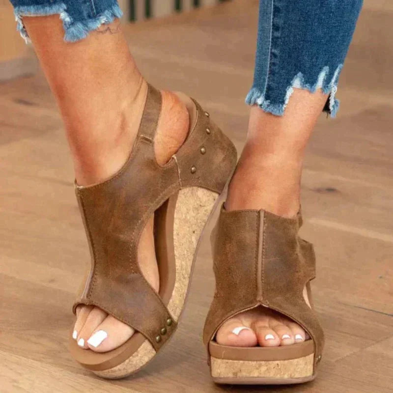 Sylvie | Sandales Compensées À Lanières Pour Femmes | Élégant