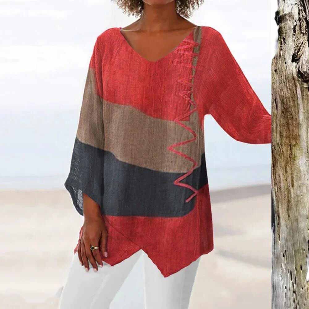 Aelis | Blouse À Blocs De Couleurs Pour Femme | Longues