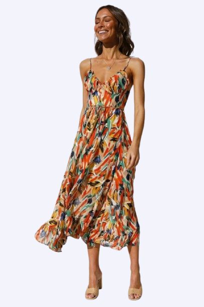 Giselisse | Robe Bretelle Fine | Été | Bohème