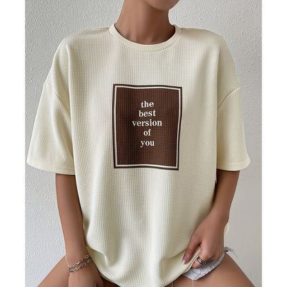 T-shirt à Col Rond avec Motif