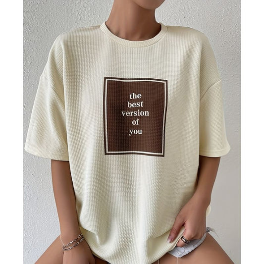 T-shirt à Col Rond avec Motif