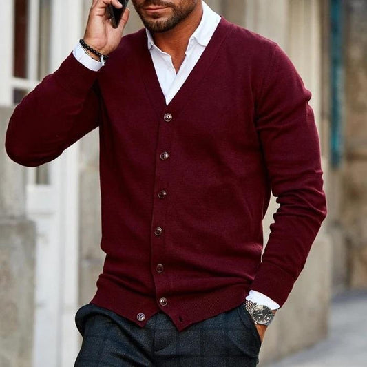 Gilet À Boutons Pour Hommes Cardigan En Maille