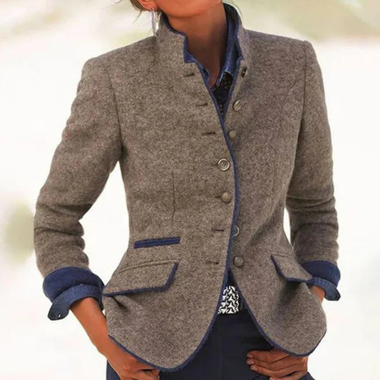Janelle | Veste Vintage À Col Montant Pour Femmes | Chaud