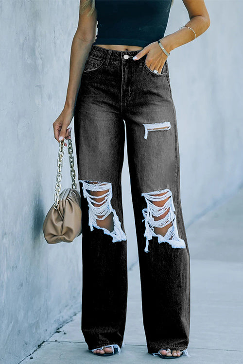 Gisou | Pantalon Droit Déchiré pour Femmes
