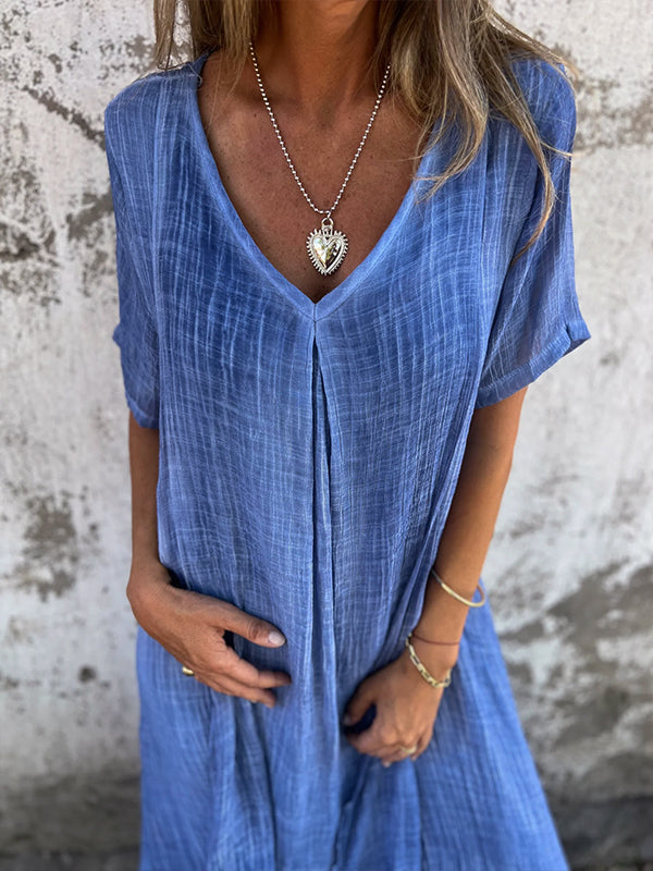 Mirel | Robe Ample | Col en V | Manches Courtes
