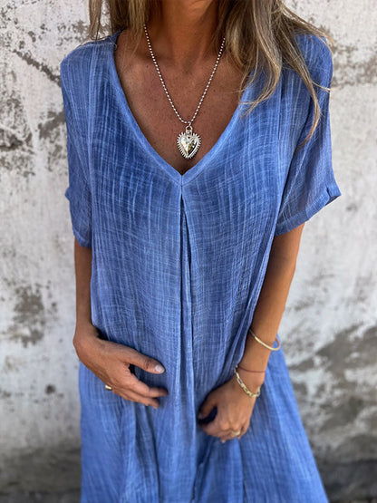 Mirel | Robe Ample | Col en V | Manches Courtes