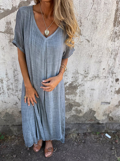 Mirel | Robe Ample | Col en V | Manches Courtes