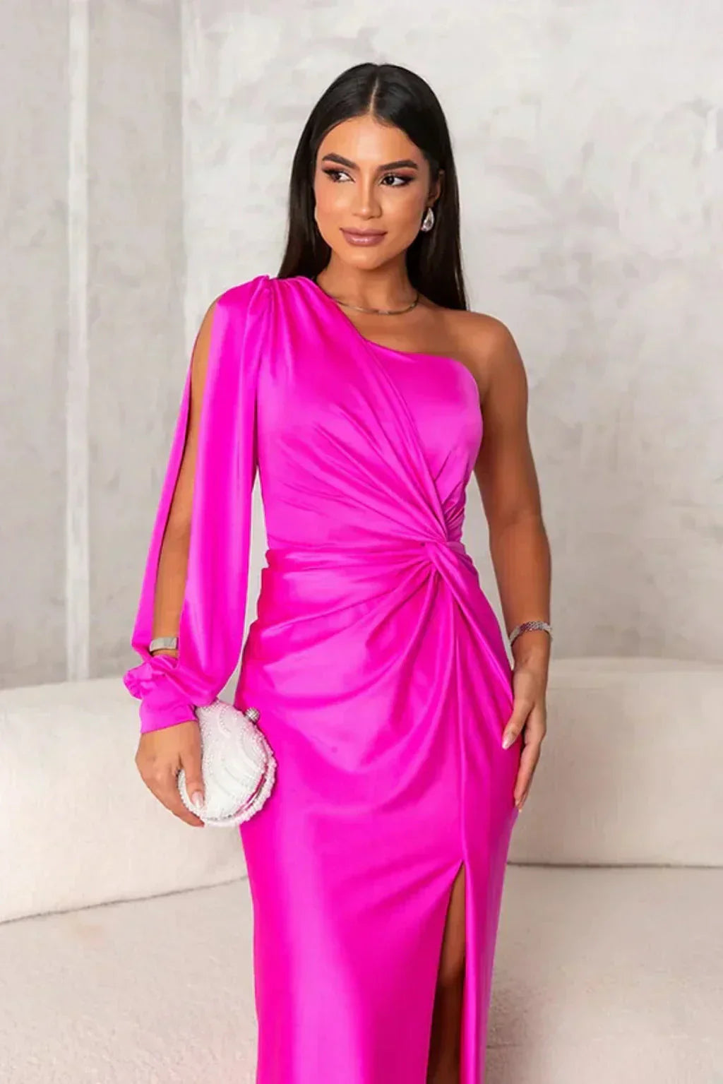 Hermance | Robe Luxueuse Asymétrique Pour Femmes | Maxi