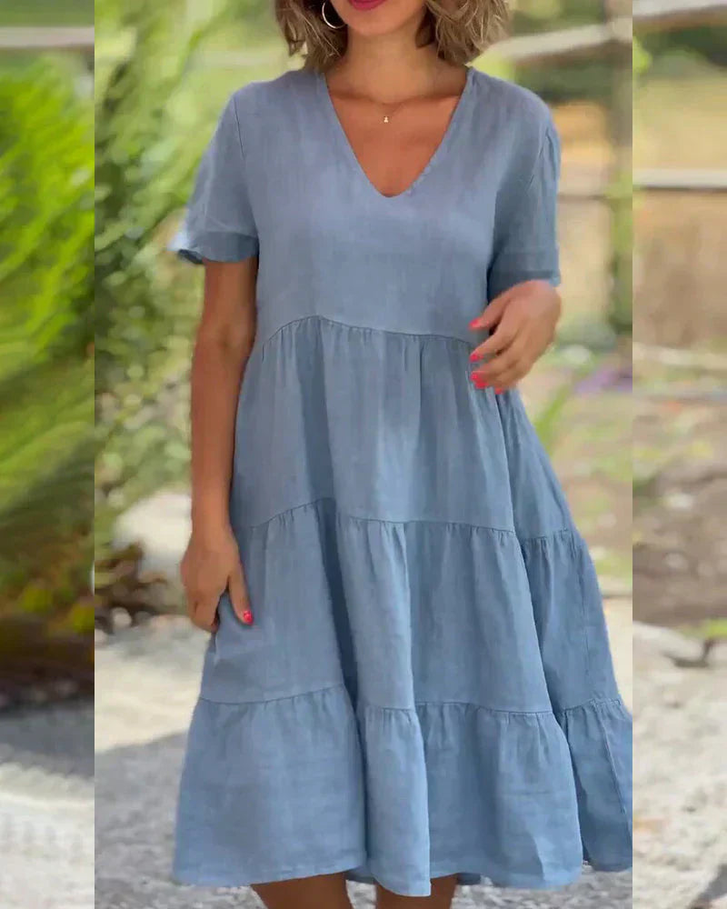 Josianne | Robe A-line En Coton Doux Pour Femme | Midi