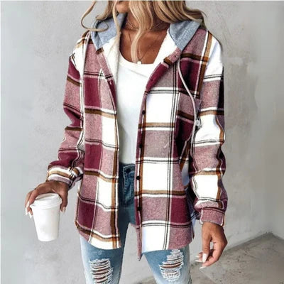 Evalisse |  Veste Rayée À Capuche Pour Femme | Douillet