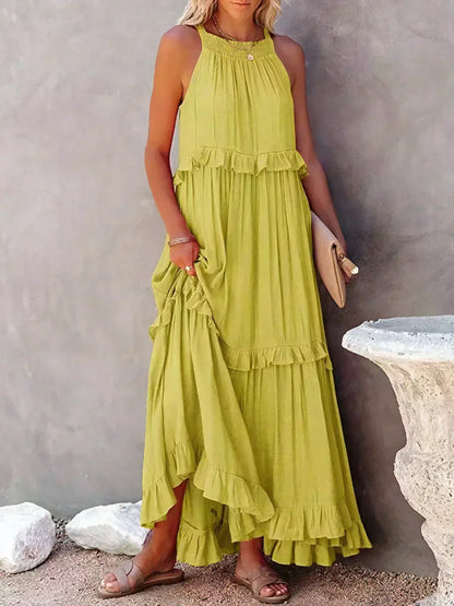 Armelle | Robe d'Été à Volants | Bohème | Sans Manches