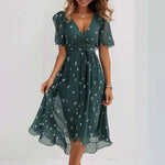 Norine | Robe Enveloppante À Imprimé Floral Pour Femmes | Midi