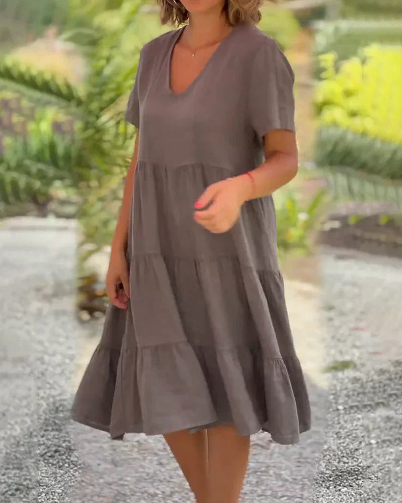 Josianne | Robe A-line En Coton Doux Pour Femme | Midi