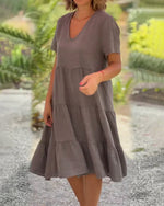 Josianne | Robe A-line En Coton Doux Pour Femme | Midi