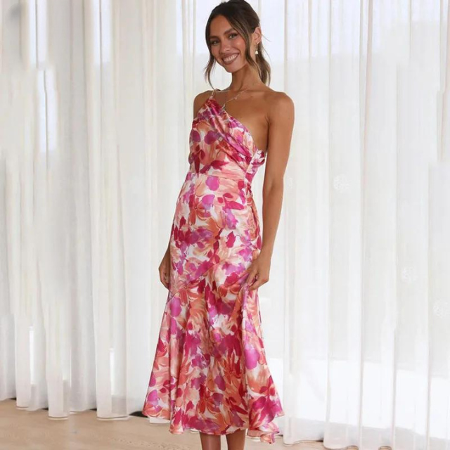 Odelisse |Robe D'invitée De Mariage Floral Stylisé | Midi