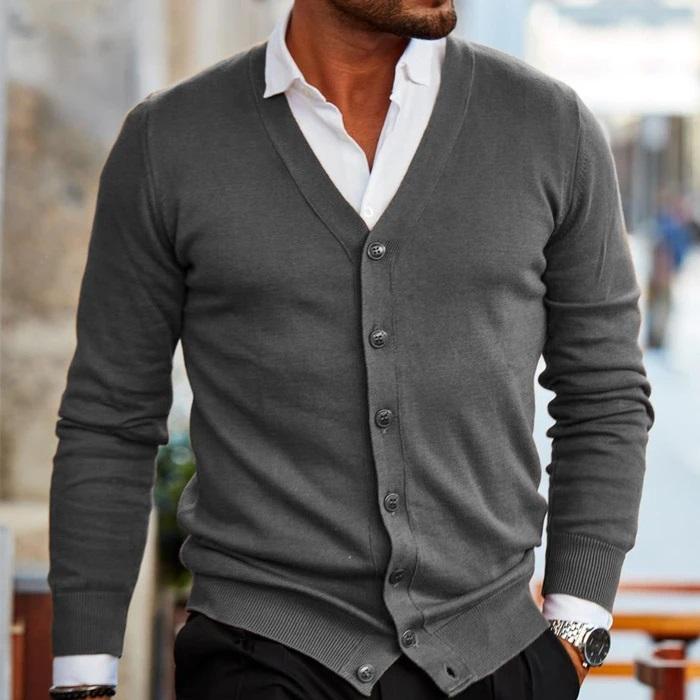 Gilet À Boutons Pour Hommes Cardigan En Maille