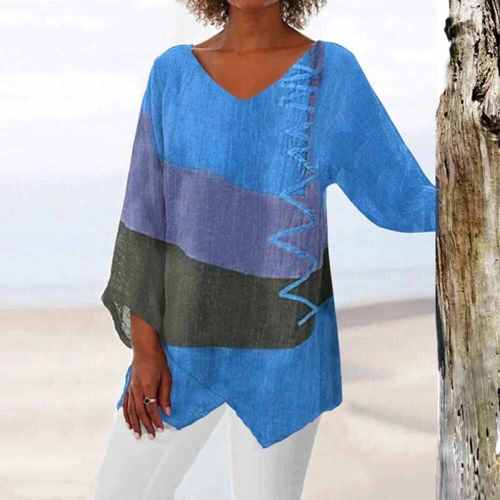 Aelis | Blouse À Blocs De Couleurs Pour Femme | Longues
