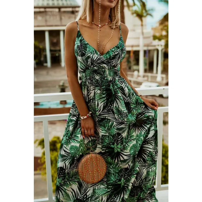 Corentine | Robe De Plage Luxe À Imprimé Fleuri Pour Femmes | Maxi