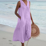 Robe De Plage Avec Poches Pour Femmes | Midi