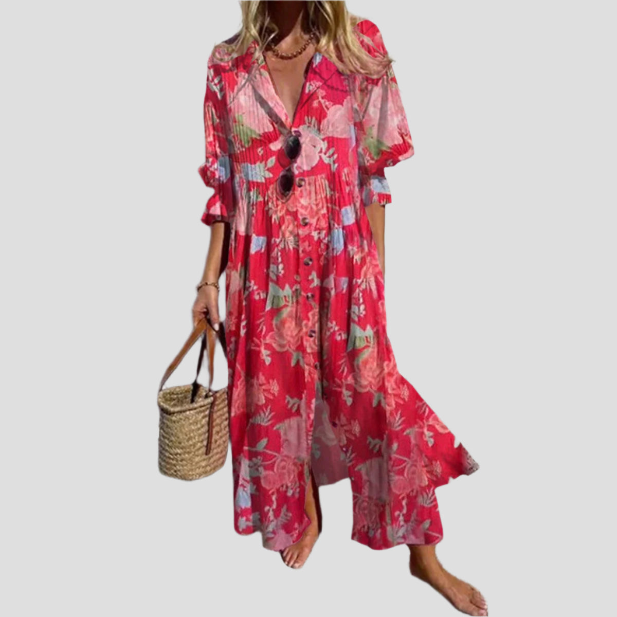 Kalivienne | Robe De Plage Floral Pour Femme | Maxi