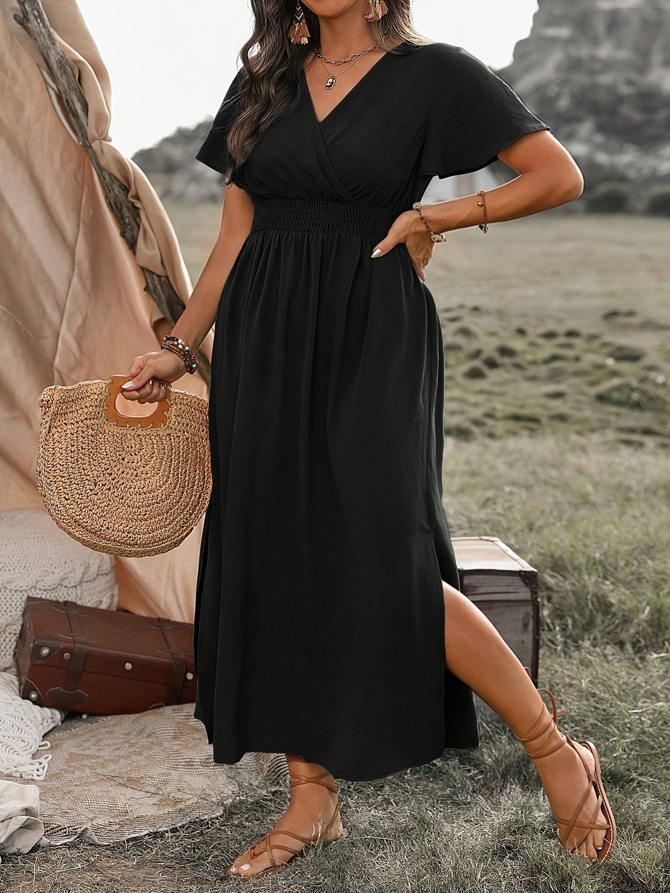 Clio | Robe d'Été Longue | Robe Fendue