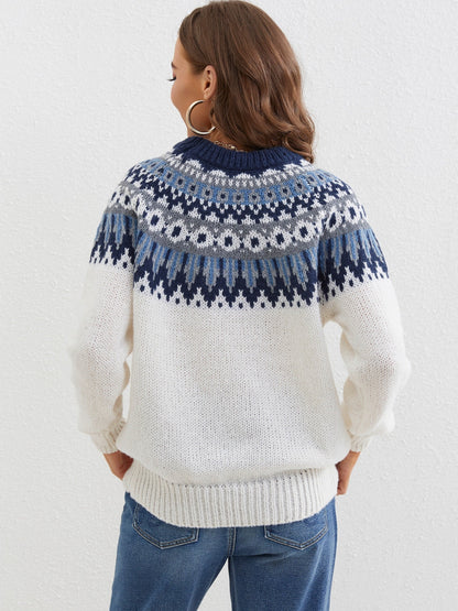 Odessa | Pull-over À Col Ras Du Cou Pour Femmes À Motif Fair Isle | Hiver