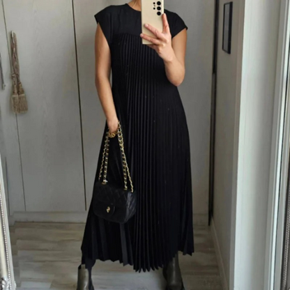 Isaure | Robe Plissée Longue | Sans Manches