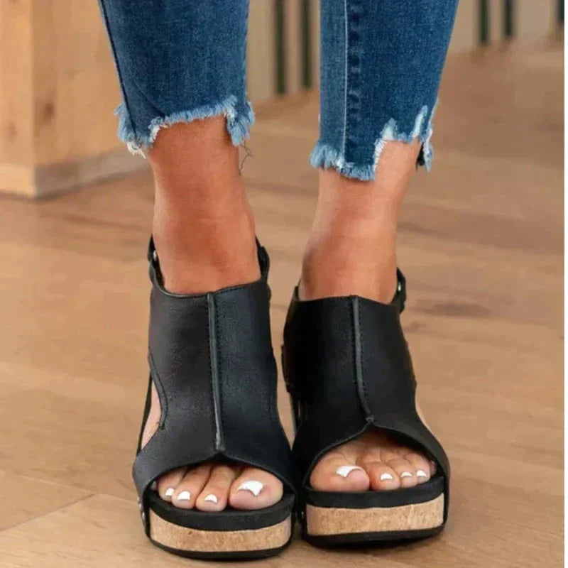 Sylvie | Sandales Compensées À Lanières Pour Femmes | Élégant