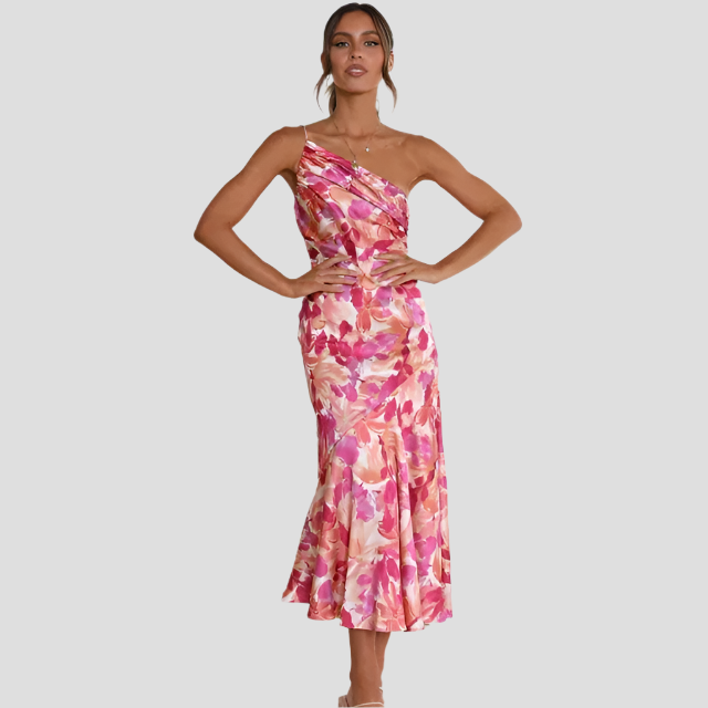 Odelisse |Robe D'invitée De Mariage Floral Stylisé | Midi