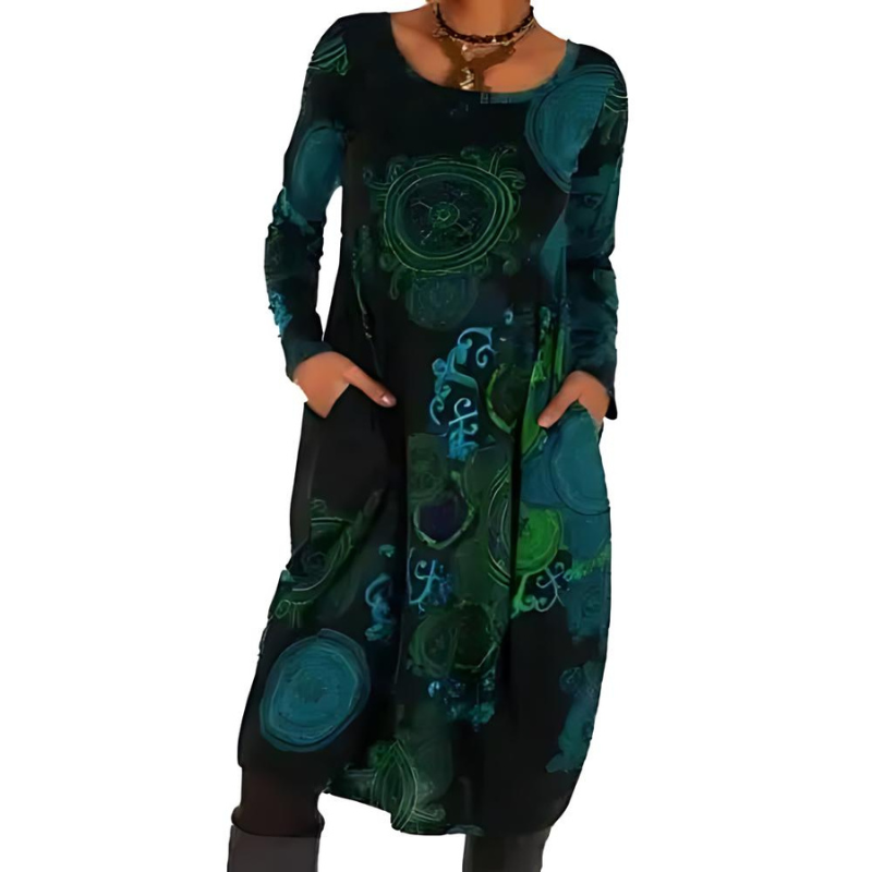 Rosalie | Robe Chemise Imprimée À Manches Longues Pour Femmes | Midi