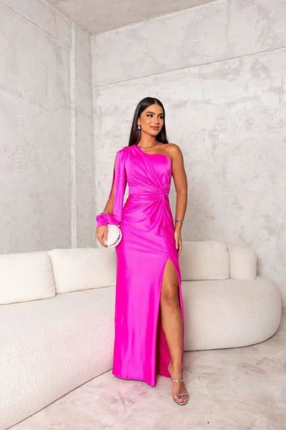 Hermance | Robe Luxueuse Asymétrique Pour Femmes | Maxi