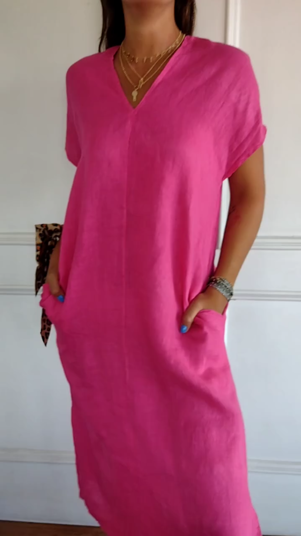 Arilya | Robes Femme à Col en V | Poches