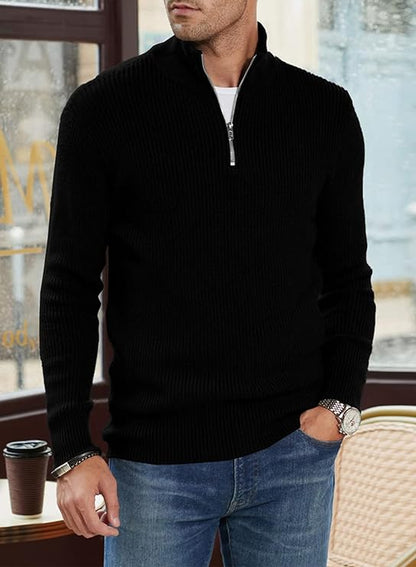 Léandre | Pull Homme Décontracté à Demi-Fermeture Éclair