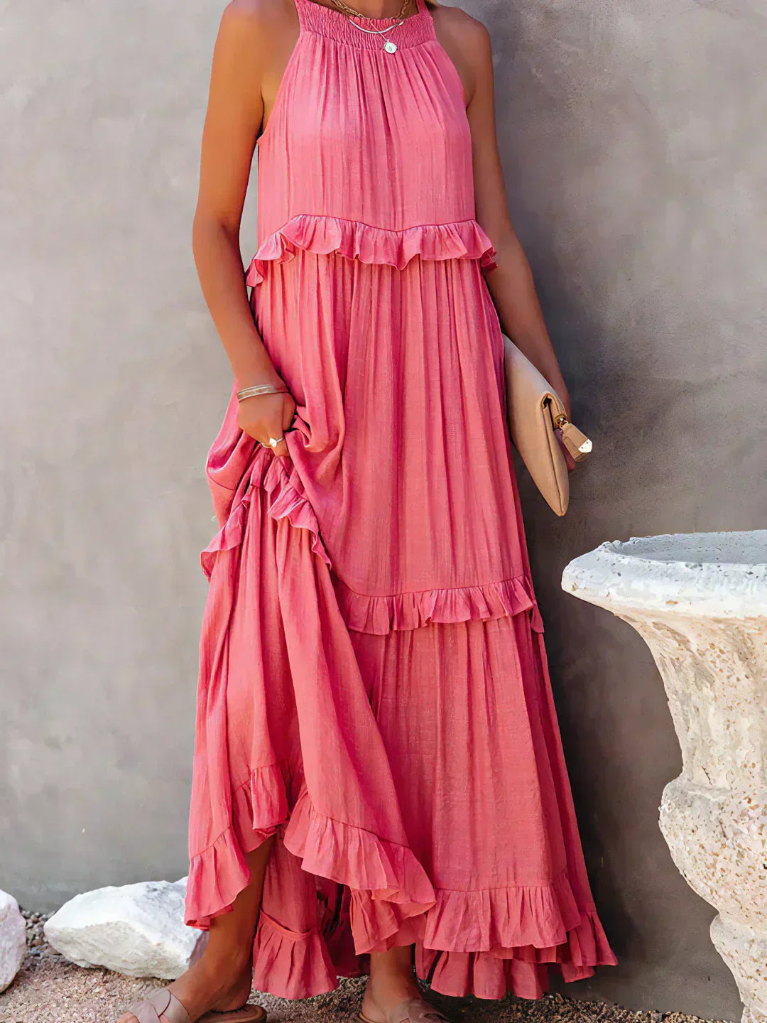 Armelle | Robe d'Été à Volants | Bohème | Sans Manches