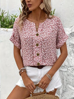 Acantha | Blouse À Boutons Fleurie Pour Femme |De Nuit