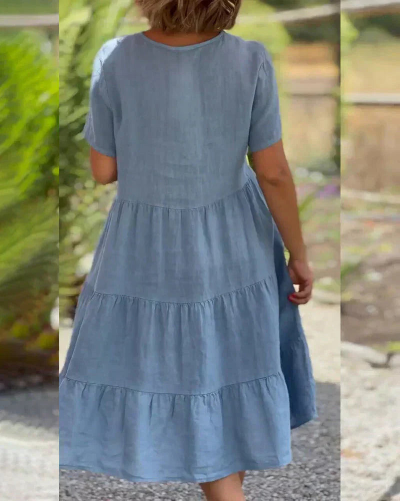 Josianne | Robe A-line En Coton Doux Pour Femme | Midi