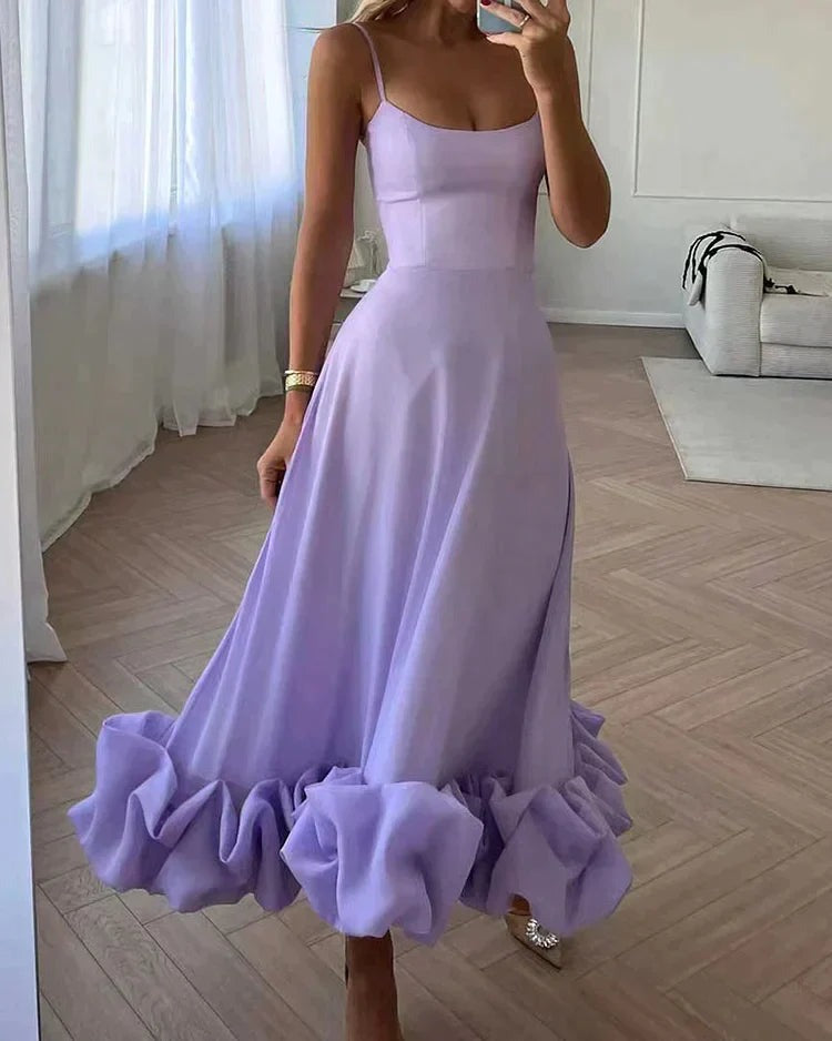 Robe d'invité de mariage à Volants Pour Femme | Midi