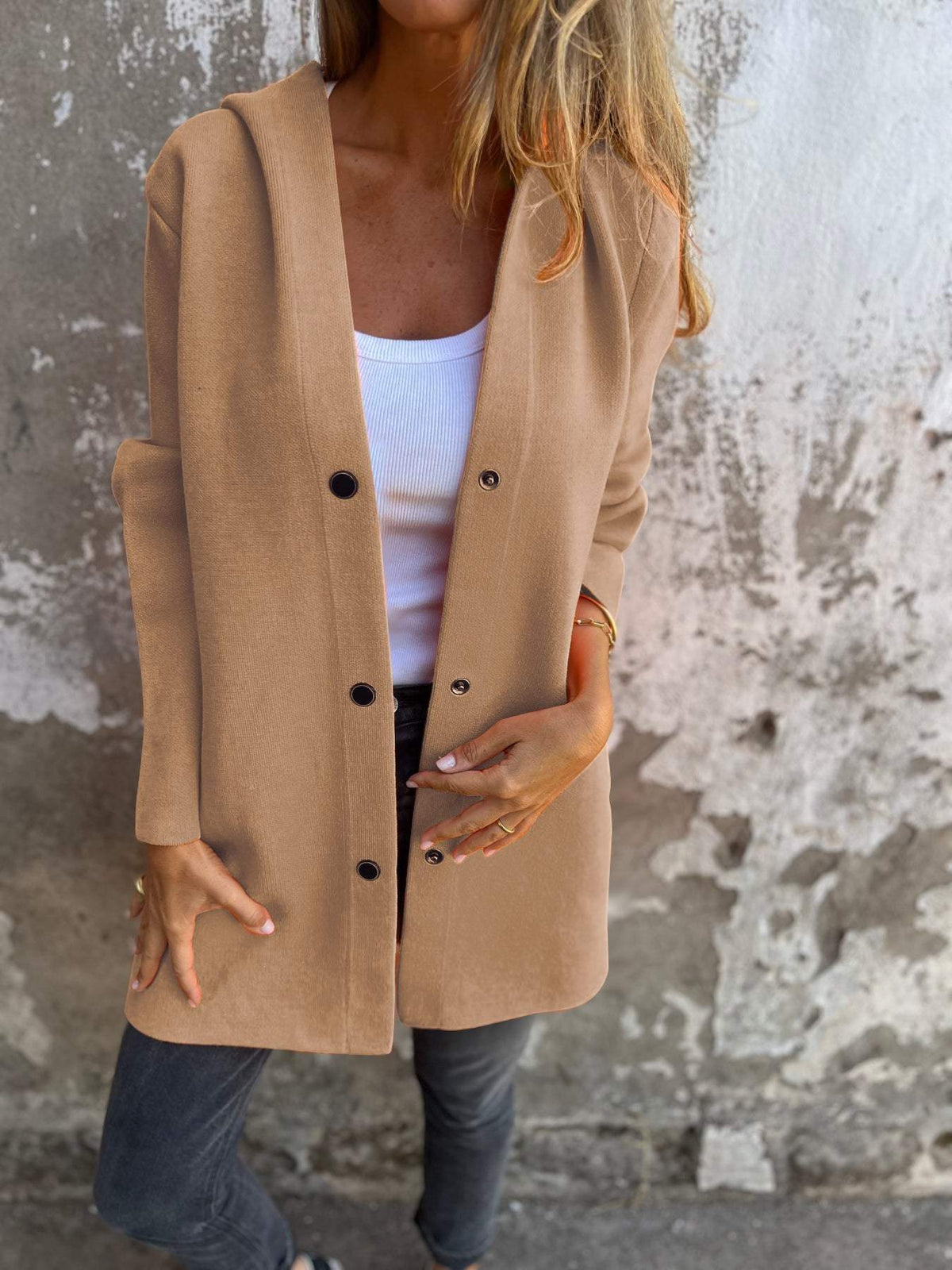 Cordelia | Cardigan Pour Femmes Avec Capuche Et Boutons | Chaud