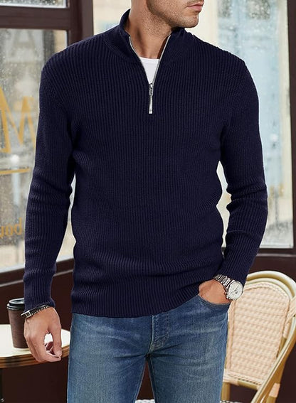 Léandre | Pull Homme Décontracté à Demi-Fermeture Éclair