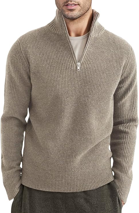 Léandre | Pull Homme Décontracté à Demi-Fermeture Éclair