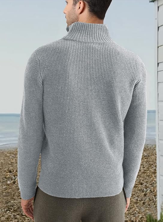 Léandre | Pull Homme Décontracté à Demi-Fermeture Éclair